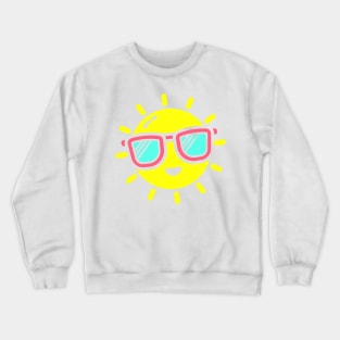 Happy Sunshine Smiling Sun with Sunglasses Crewneck Sweatshirt